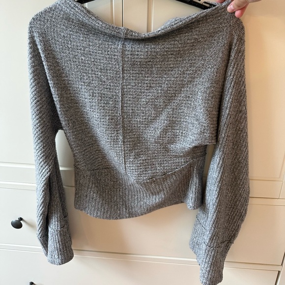 Free People Crazy On You Cropped Thermal Grey Small - Picture 6 of 8